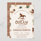 Custom Outlaw Cowboy Baby Shower Einladung (Vorne/Hinten)
