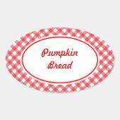 Custom Oval Gingham Kitchen Baking Stickers (Vorderseite)