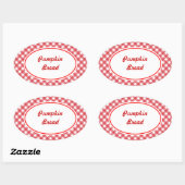 Custom Oval Gingham Kitchen Baking Stickers (Blatt)