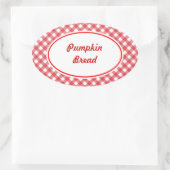 Custom Oval Gingham Kitchen Baking Stickers (Tasche)