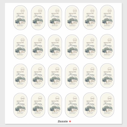 Custom Oval Sticker 12oz Honey Zylinder Honeydew (Blatt)