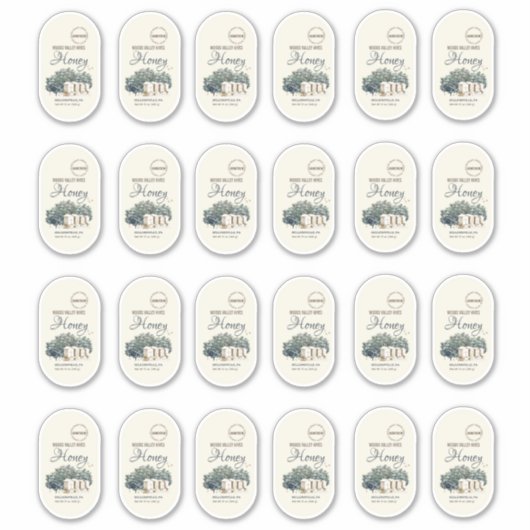 Custom Oval Sticker 12oz Honey Zylinder Honeydew (Vorderseite)