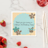 Custom Owl Birthday Party Paper Napkins Serviette (Beispiel)