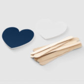 Custom Oxford Blue Heart Fans - Bulk Ready Fächer (Non-assembled)