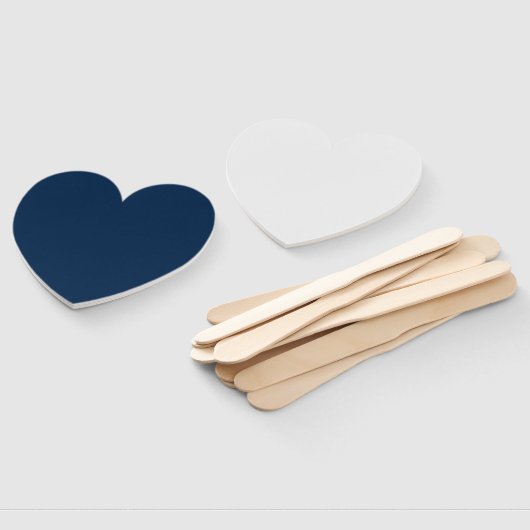 Custom Oxford Blue Heart Fans - Bulk Ready Fächer (Non-assembled)