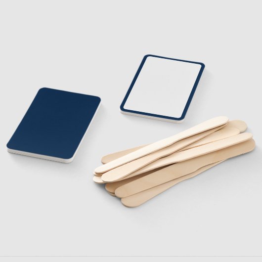 Custom Oxford Blue Rectangle Fans Fächer (Non-assembled)