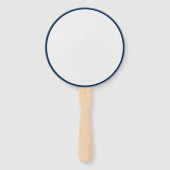 Custom Oxford Blue + White Round Event Fans Fächer (Rückseite)