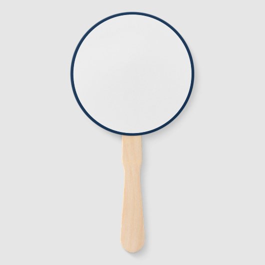 Custom Oxford Blue + White Round Event Fans Fächer (Rückseite)