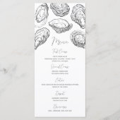 Custom Oyster Party Wedding Menu Menükarte (Vorderseite)