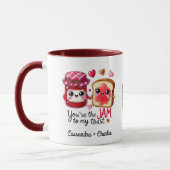 Custom Paares Funny Zitat "Jam to My Toast" Tasse (Links)