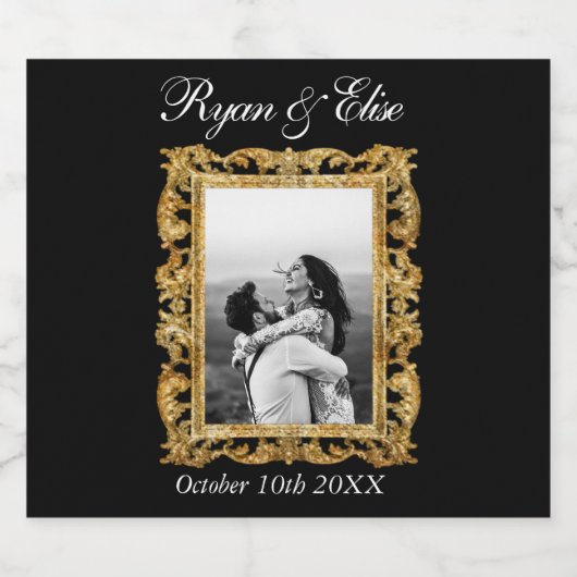 Custom Paares Wedding-Geschenk Schaumweinetikett (Einzelnes Label)