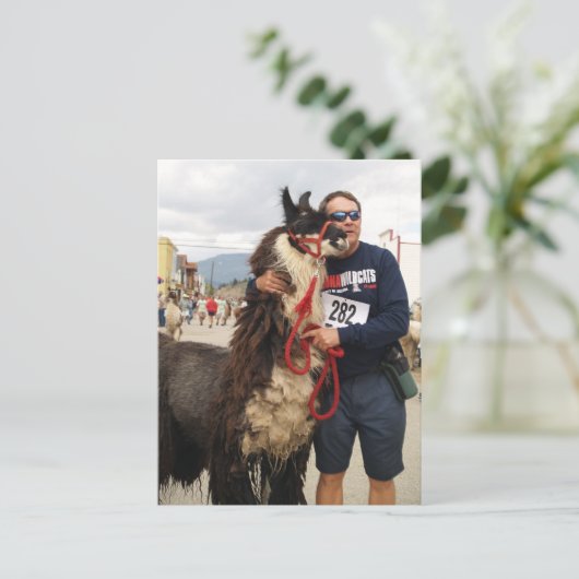 Custom Pack Llama Postkarte (Stehend Vorderseite)