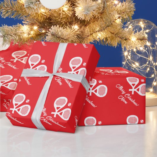 Custom padel sport Christmas wrapping paper Geschenkpapier (Feiertage)