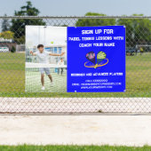 Custom Padel Tennis Coach Class Lessons Blue Banner (InSitu)