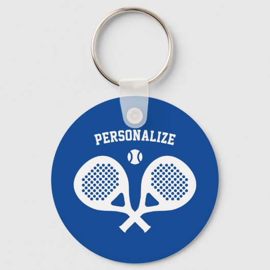 Custom padel tennis sport racket metal keychain schlüsselanhänger (Vorderseite)