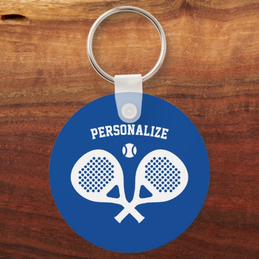 Custom padel tennis sport racket metal keychain schlüsselanhänger (Rückseite)