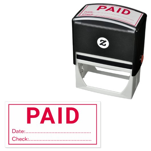 Custom Paid With Date And Check Office Permastempel (Beispiel)