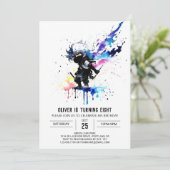Custom Painted Ninja Boy Digital Geburtstag Einladung (Stehend Vorderseite)
