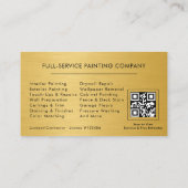 Custom Painter Painting Service Black Gold QR Code Visitenkarte (Rückseite)