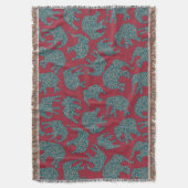Custom Paisley Elefanten auf Deep Red Throw Blanke Decke (Vorderseite Vertikal)