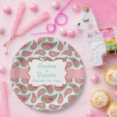 Custom Paisley Monogram Wedding Paper Teller (Party)