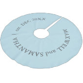 Custom Pale Blue Christmas Tree Skirt Polyester Weihnachtsbaumdecke (Schrägansicht)