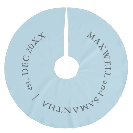 Custom Pale Blue Christmas Tree Skirt Polyester Weihnachtsbaumdecke (Vorderseite)