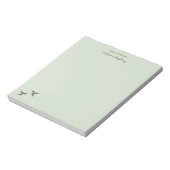 Custom Pale Green Hummingbird Notepad Notizblock (Rotiert)