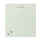Custom Pale Green Hummingbird Notepad Notizblock (Vorderseite)