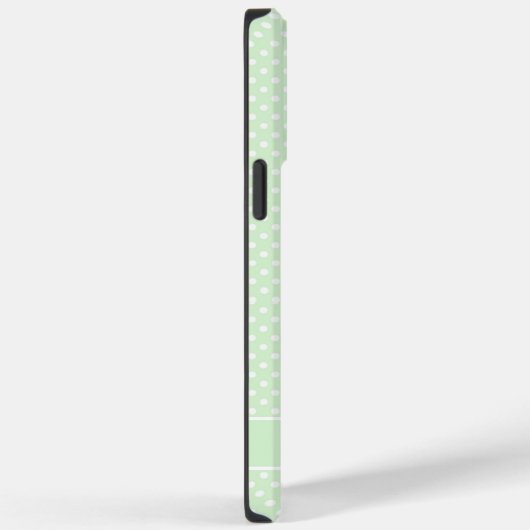 Custom Pale Pastel Green White Polka Dot Design Case-Mate iPhone Hülle (Rückseite / Rechts)