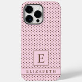 Custom Pale Pastell Pink Brown Polka Dot Case-Mate iPhone Hülle (Rückseite)