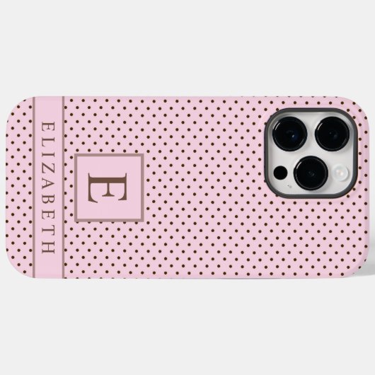 Custom Pale Pastell Pink Brown Polka Dot Case-Mate iPhone Hülle (Rückseite (Horizontal))