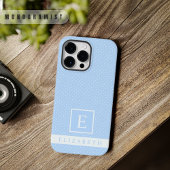 Custom Pale Sky Blue White Polka Dot Design Case-Mate iPhone Hülle