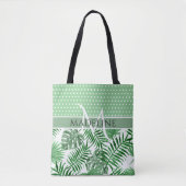 Custom Palm Leafs White Polka Dots Muster Tasche (Vorderseite)