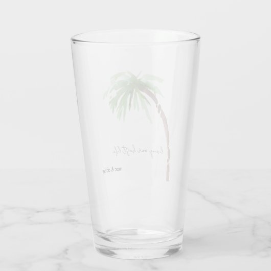 Custom Palm Tree Leben mein bestes Leben Glas (Rückseite)