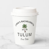 Custom Palm Tree Party Custom Tropical Bachelorett Pappbecher (Rückseite)