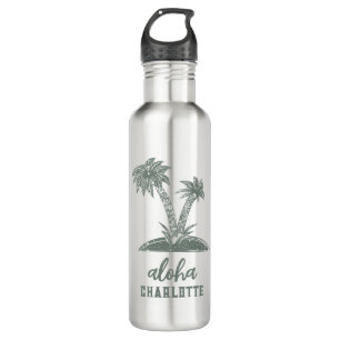 Custom Palm Tree Tropical Hawaiian Edelstahlflasche