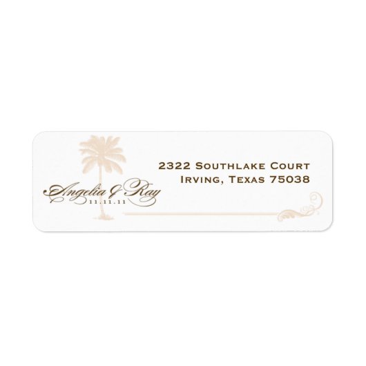 Custom Palm Tree Wedding Logo (Vorne)