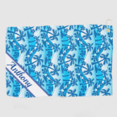 Custom Palm Trees and Surfers Golfhandtuch (Horizontal)