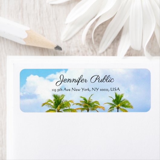 Custom Palms Blue Sky Elegantes Handgeschriebenes  (Insitu)