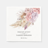 Custom Pampas Grass Lila Hochzeit Serviette (Vorderseite)