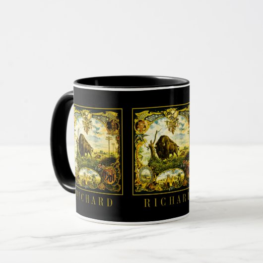 Custom Pan Am Expo Bison Buffalo Native American Tasse (Vorderseite Links)