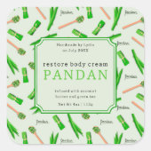 Custom Pandan Restore Body Cream Square Sticker (Vorderseite)