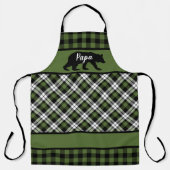 Custom Papa Mama Bear Green Black Buffalo Karo Schürze (Vorderseite)
