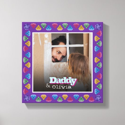 Custom Papa & Me Foto Keepake - Personalisiert Leinwanddruck (Vorderseite)