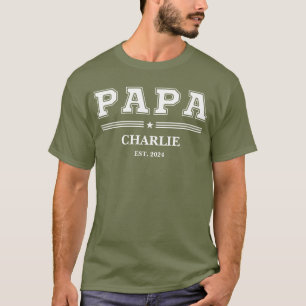 Custom Papa Name Vatertag Personalisiertes Geschen T-Shirt