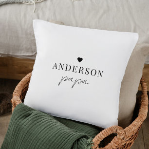Custom Papa Throw Pillow   Name Heart Geschenk Kissen