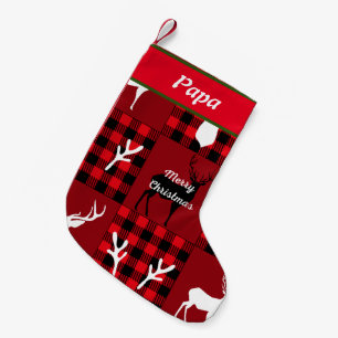 Custom Papa Weihnachts trendy niedlich Büffel kari Kleiner Weihnachtsstrumpf
