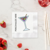 CUSTOM PAPER COCKTAIL NAPKINS - MARTINI DESIGN SERVIETTE (Beispiel)
