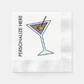 CUSTOM PAPER COCKTAIL NAPKINS - MARTINI DESIGN SERVIETTE (Vorderseite)